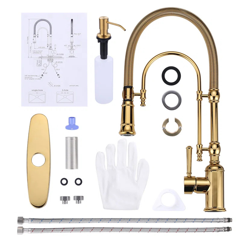 Aleasha Kitchen Faucet with Soap Dispenser | Wayfair North America