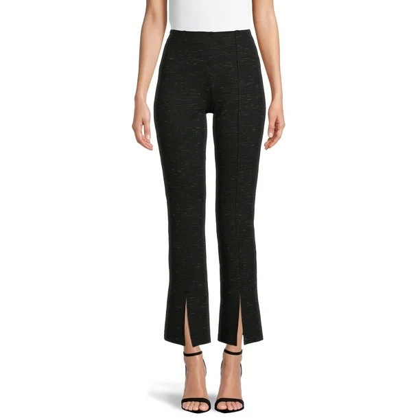 Time And Tru Women's Ponte Bootcut Pants with Front Slit - Walmart.com | Walmart (US)