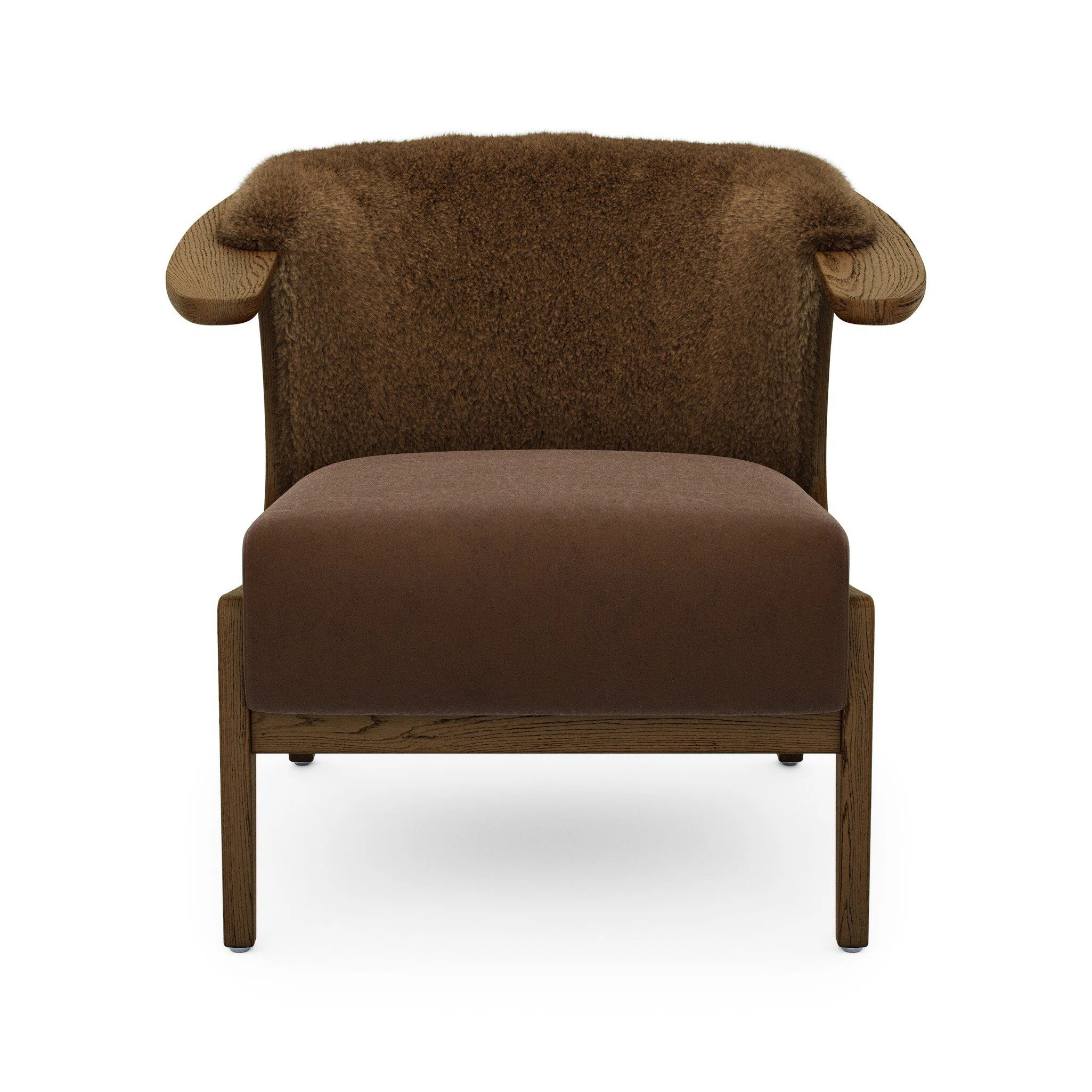 Fabian Shearling Solid Wood Armchair | Wayfair North America