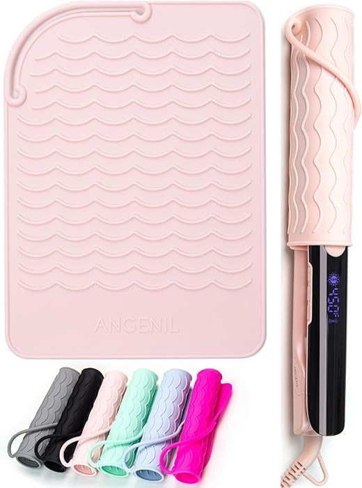 ANGENIL Flat Iron Silicone Mat and Travel Case for Hair Tools - Heat Resistant Mat, Straightener ... | Amazon (US)
