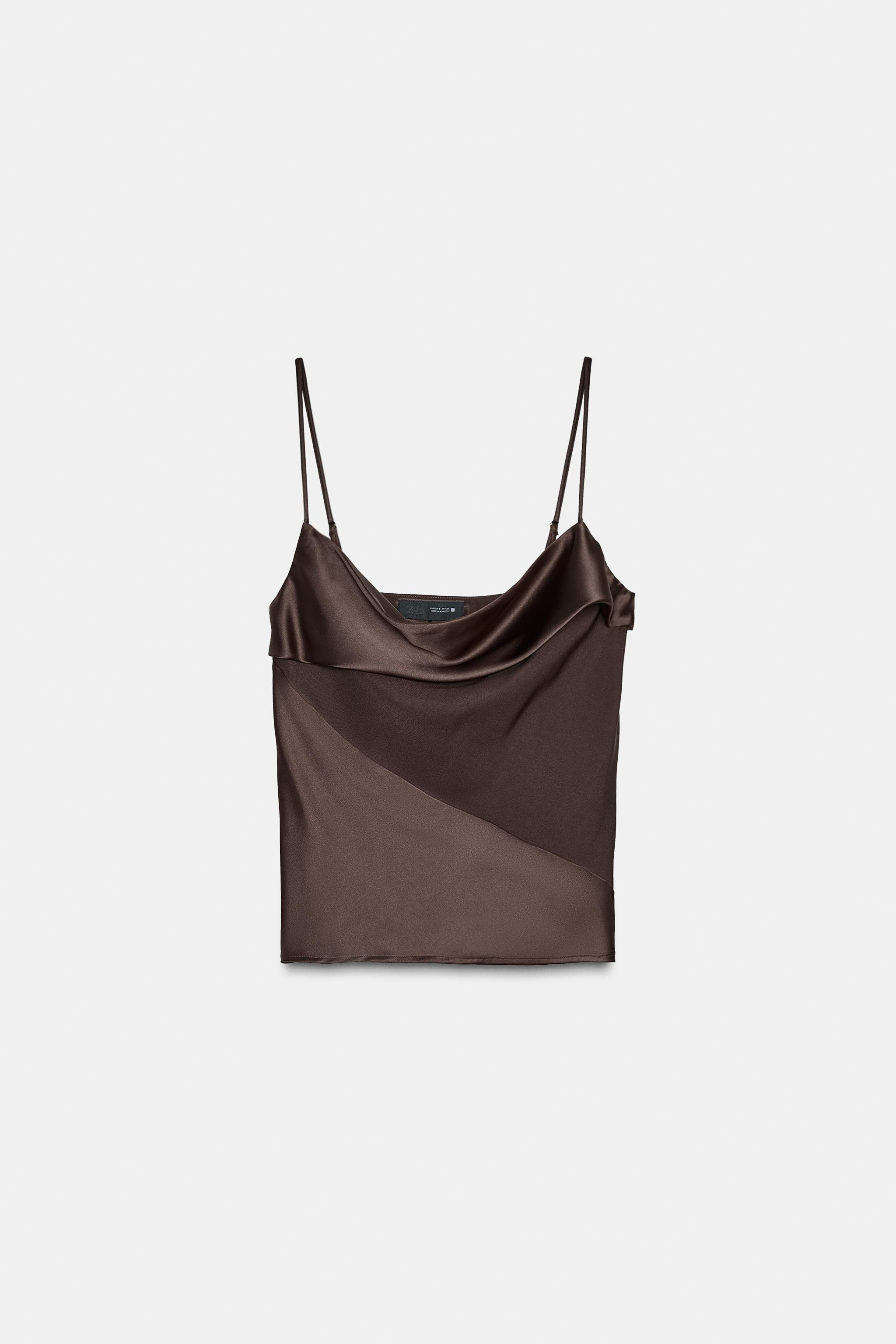 SATIN TRIM CAMISOLE TOP | Zara US