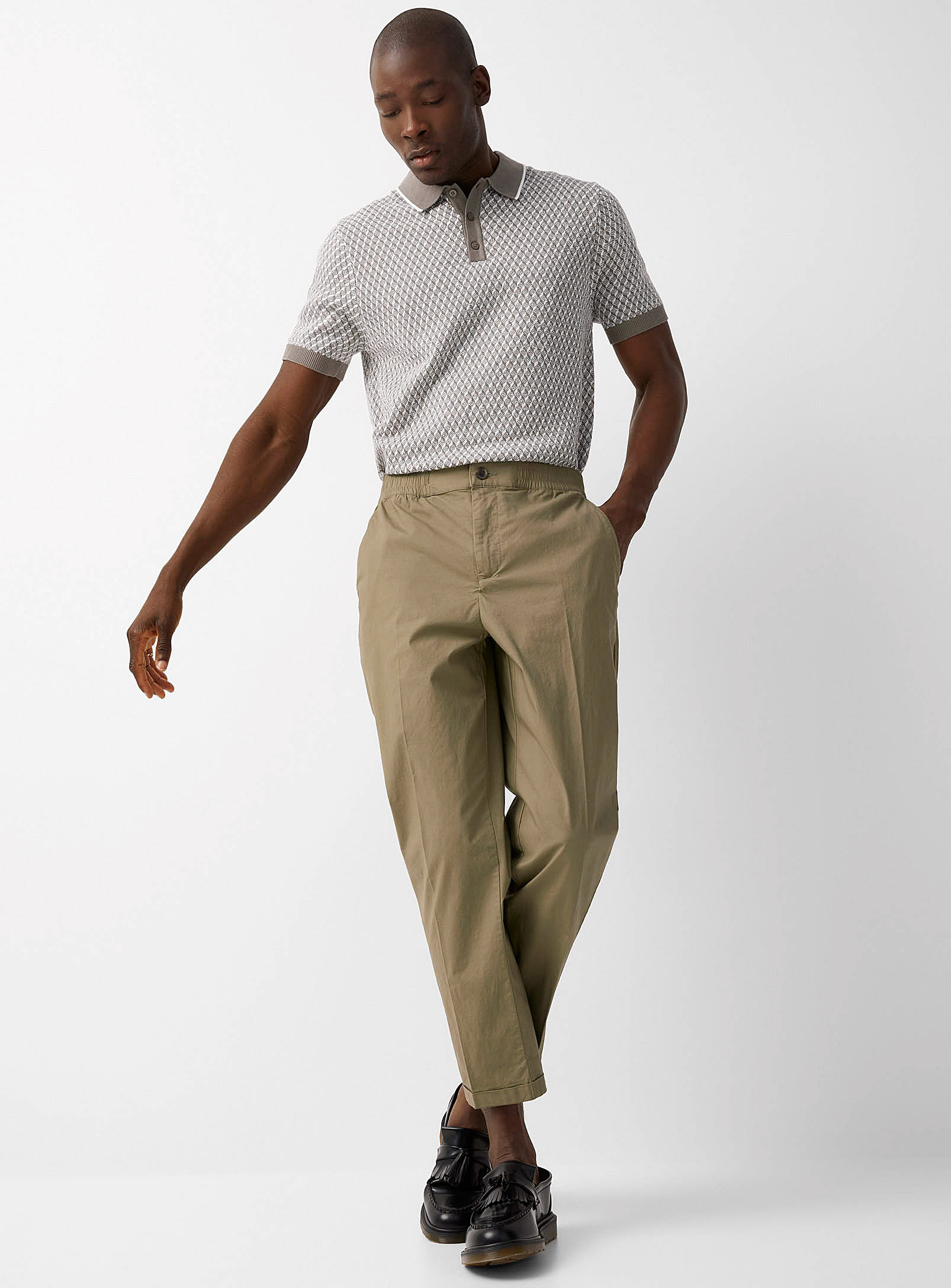 Le 31 - Lightweight comfort-waist pant (Men, Green, 30) | Simons