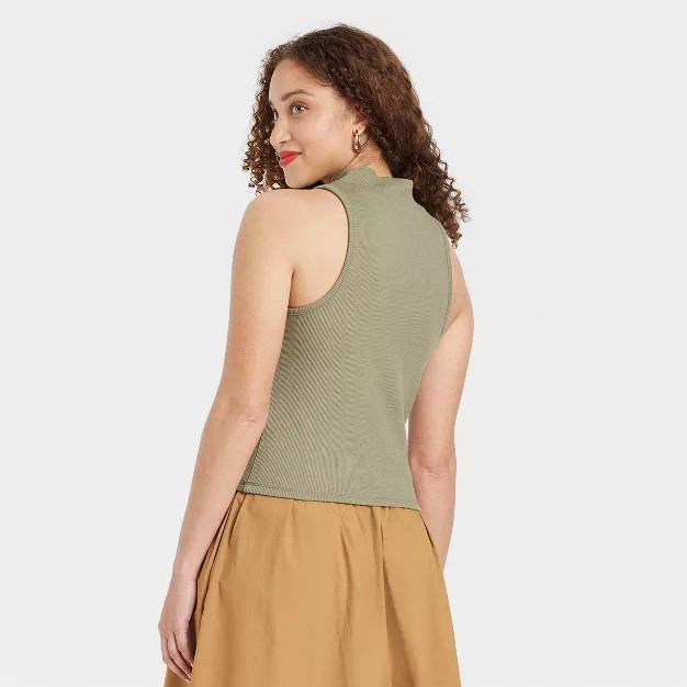 Women's Slim Fit Mock Neck Tank Top - A New Day™ | Target