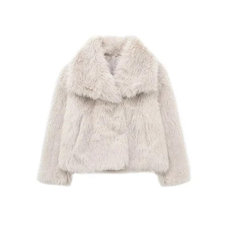 Bmnmsl Women Faux Fur Coat Long Sleeve Lapel Collar Warm Fleece Jacket Female Casual Winter Outwear Fuzzy Coat Streetwear | Walmart (US)