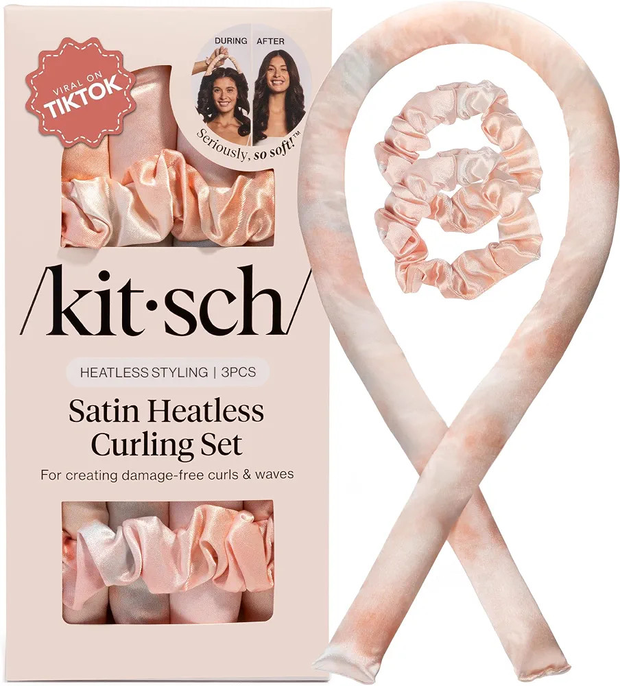 Kitsch Satin Heatless Curls Overnight Set - Sunset Tie Dye | Amazon (US)