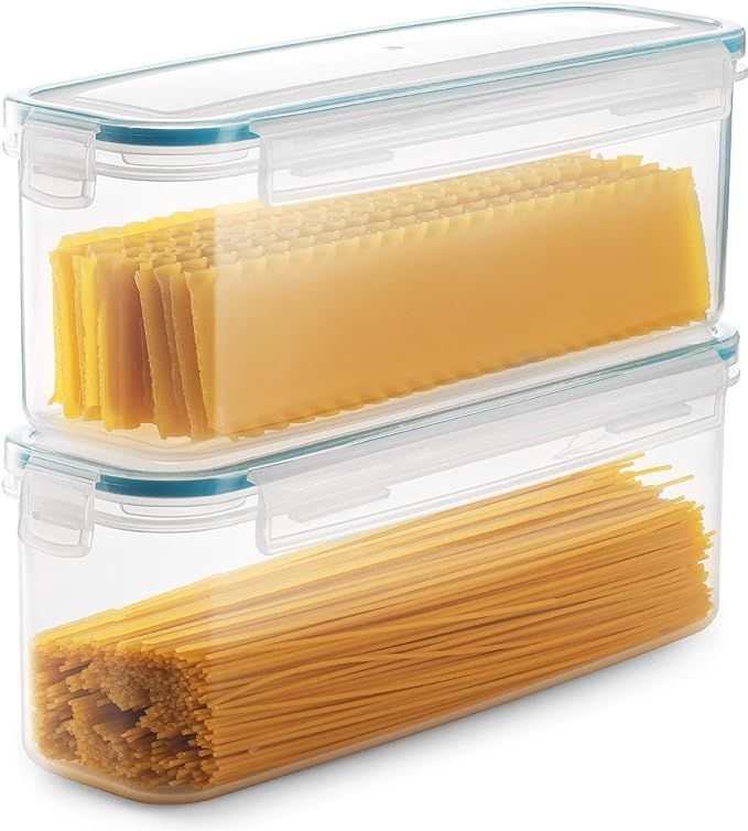 Komax Biokips Set of 2 Pasta Storage Containers | 77.8-oz Rectangular Pasta Containers | Airtight... | Amazon (US)