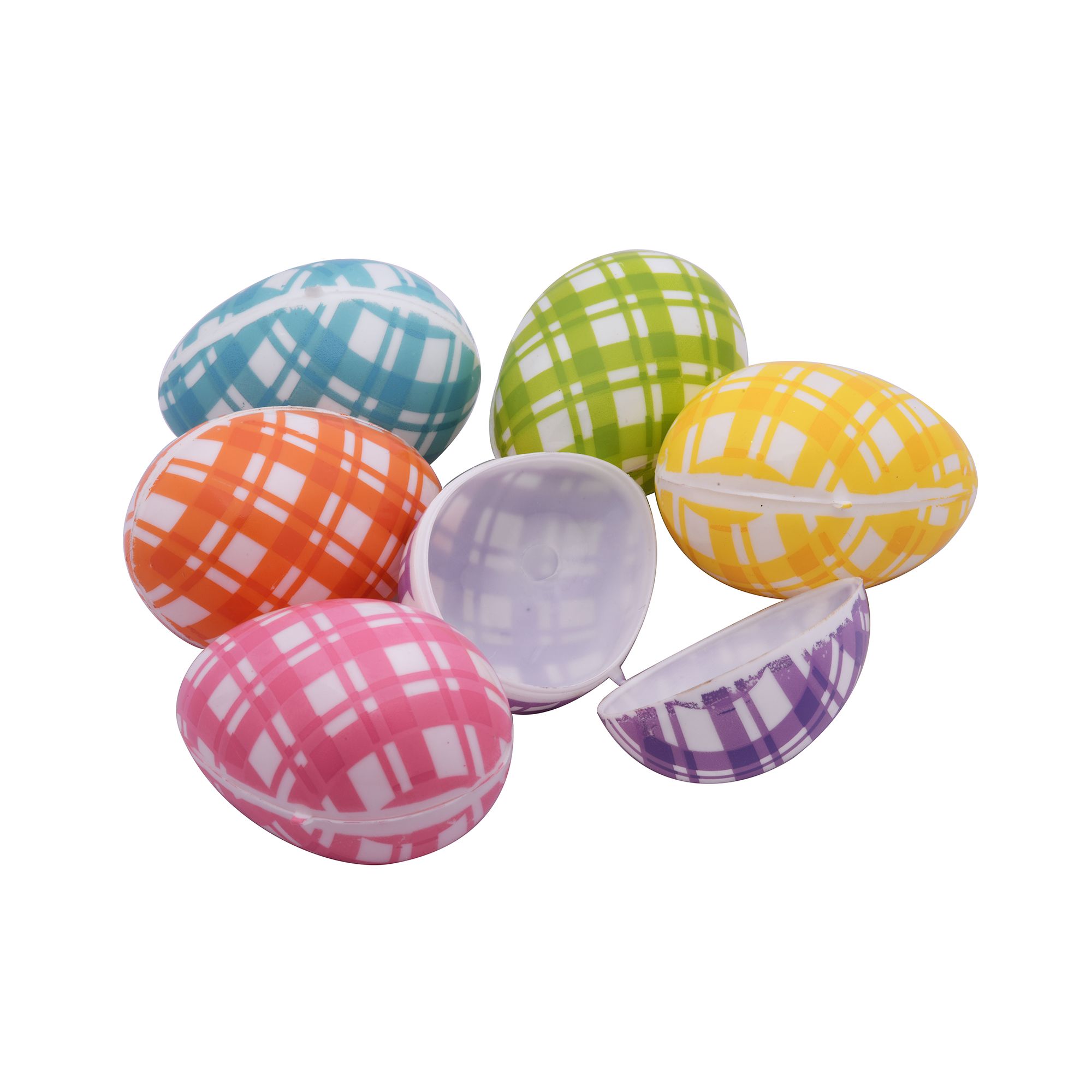 Way To Celebrate Easter 43 Mm Bright Plastic Easter Eggs, With Gingham Print, 12 Count - Walmart.... | Walmart (US)