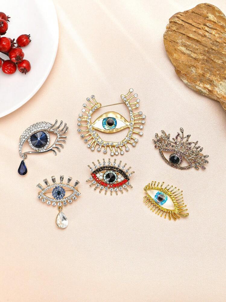 Populaire Blue Eye Devil's Eye Broche Voor Vrouwen Charmante Ogen Pin Feest Banket Cadeau | SHEIN