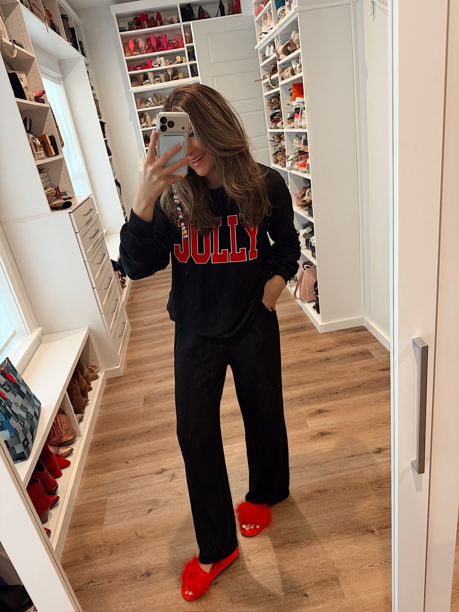 The perfect December lounge set! In a medium Jolly set and slippers - fits tts.

#LTKFindsUnder50 #LTKHoliday #LTKSeasonal