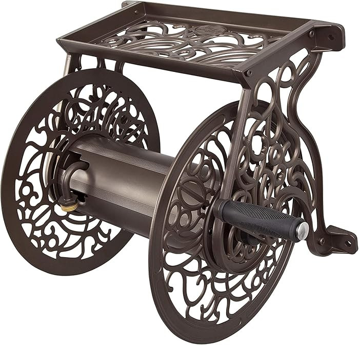 Liberty GARDEN 704 Decorative Cast Aluminum Wall Mount Garden Hose Reel, Holds 125-Feet of 5/8-In... | Amazon (US)