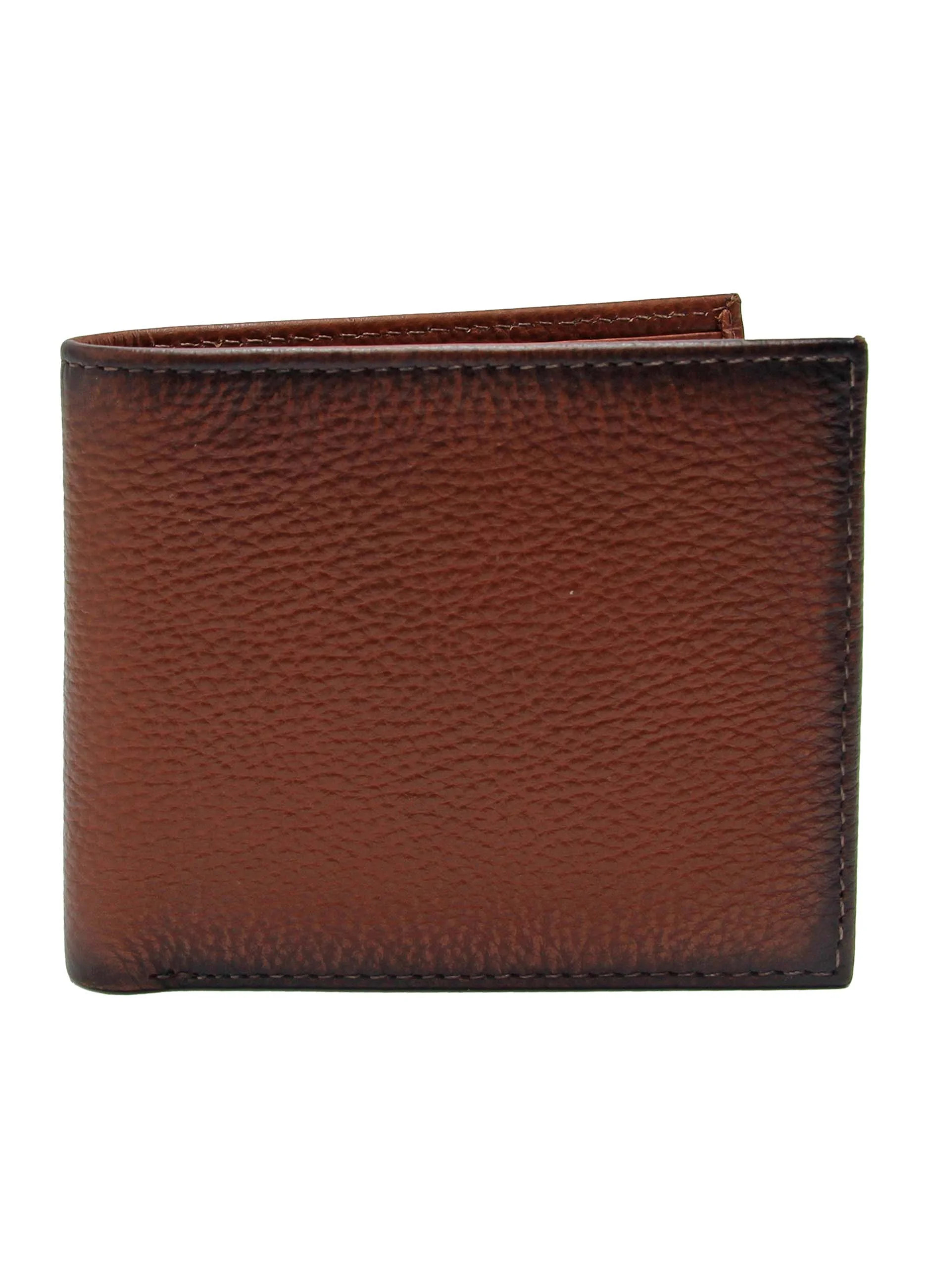 Geroge Milled Leather Passcase Wallet with Burnsihed Edge - Brown | Walmart (US)