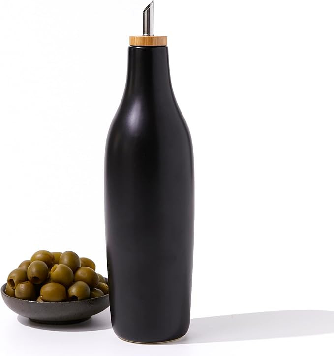 Grace Homewares Olive Oil Dispenser Bottle Stoneware Ceramic for EVOO or Vinegar | Modern Design ... | Amazon (US)