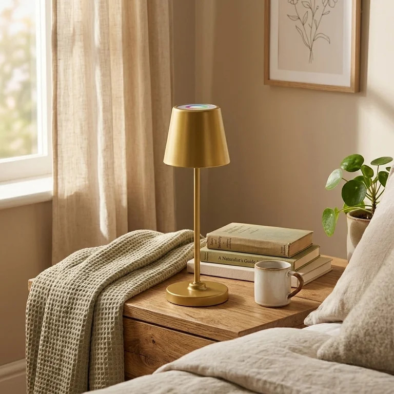 Better Homes & Gardens 14" Gold Rechargeable Color-Changing Table Lamp for Indoor/Outdoor Use, In... | Walmart (US)