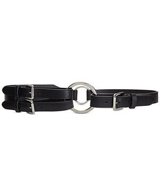 Lauren Ralph Lauren Women's Tri-Strap O-Ring Leather Belt - Macy's | Macy's