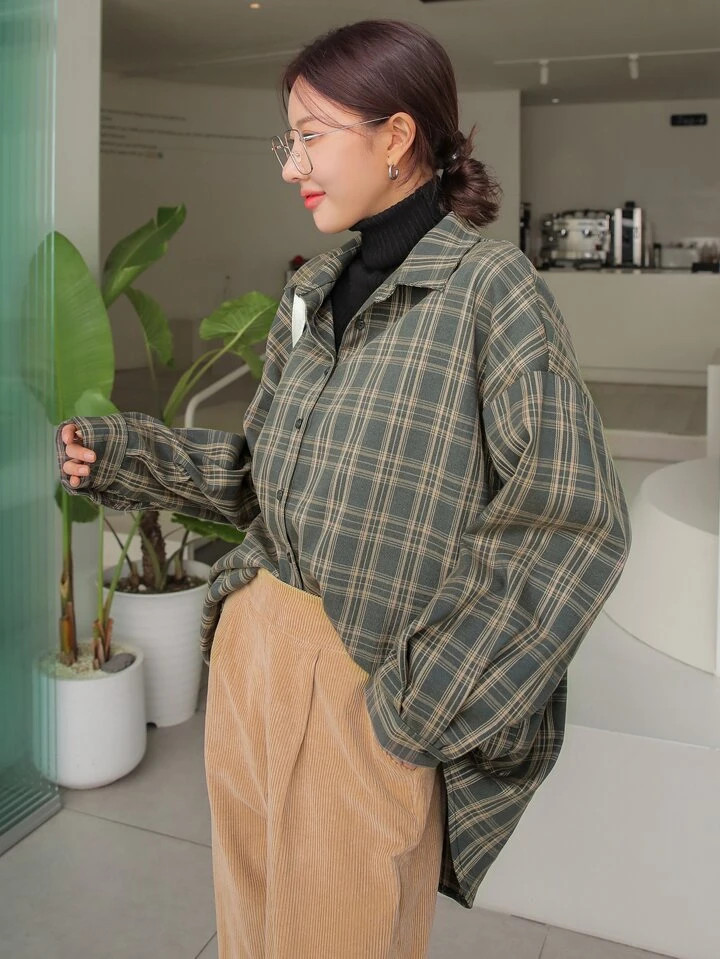 Green Flannel  | SHEIN