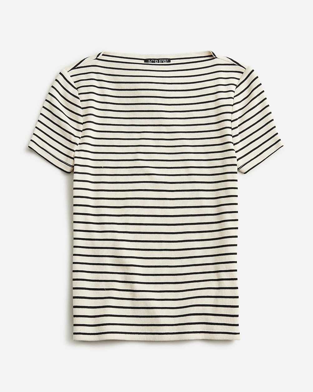 Fine-rib fitted boatneck T-shirt in stripe | J. Crew US