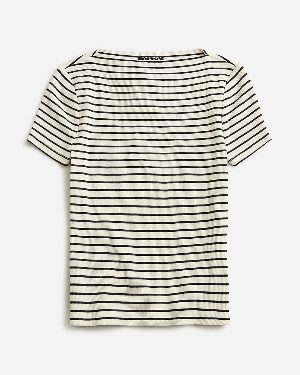 Fine-rib fitted boatneck T-shirt in stripe | J.Crew US