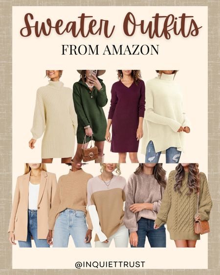 Cozy sweater outfits from Amazon!

#amazonfinds #holidayoutfitinspo #winteroutfitinspo #sweaterdress

#LTKHoliday #LTKstyletip #LTKunder100