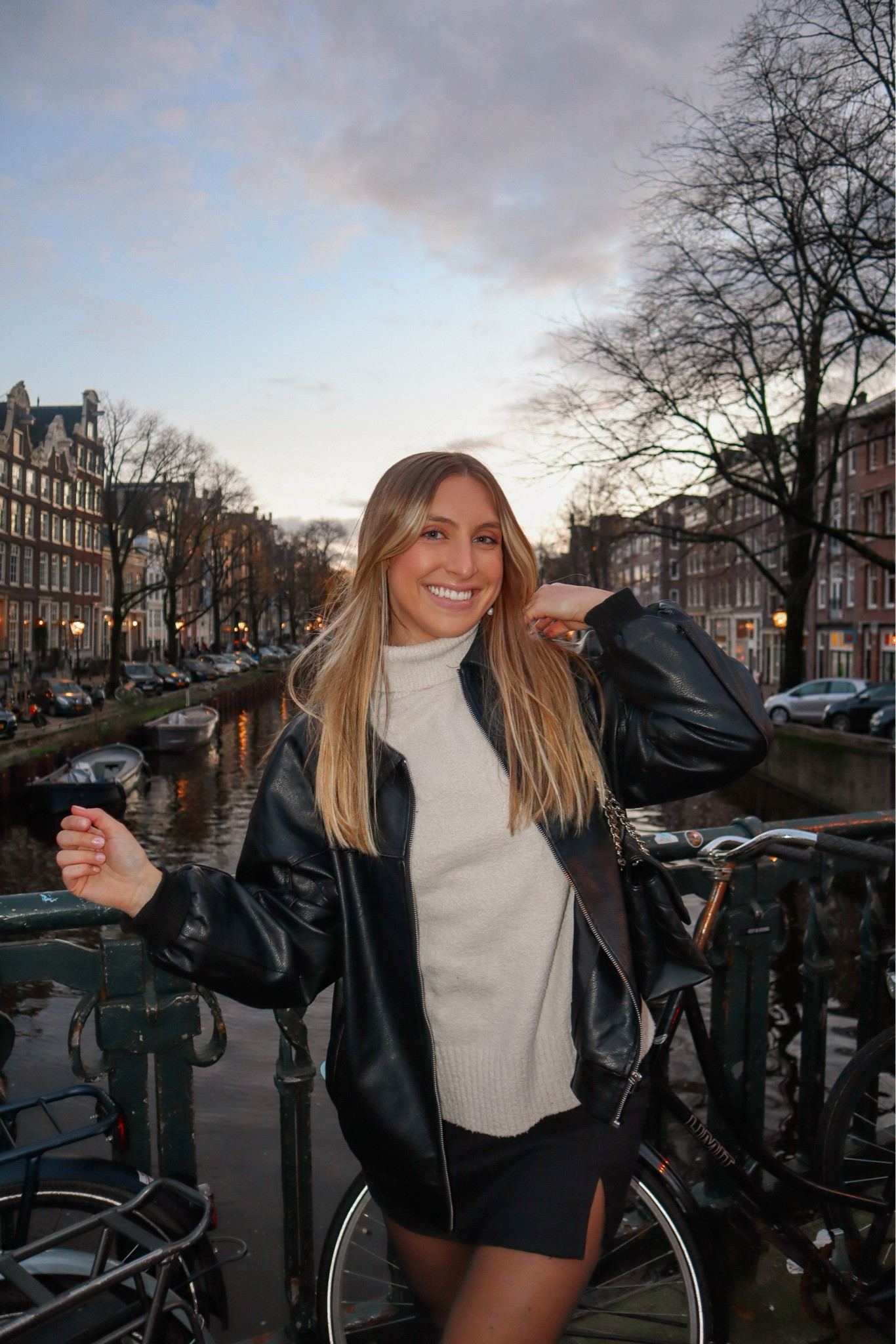 Amsterdam fit 🖤✨✈️

Oversized leather jacket: 8
Oversized sweater: XL
Skirt: Small

#LTKHoliday #LTKCyberWeek #LTKSeasonal