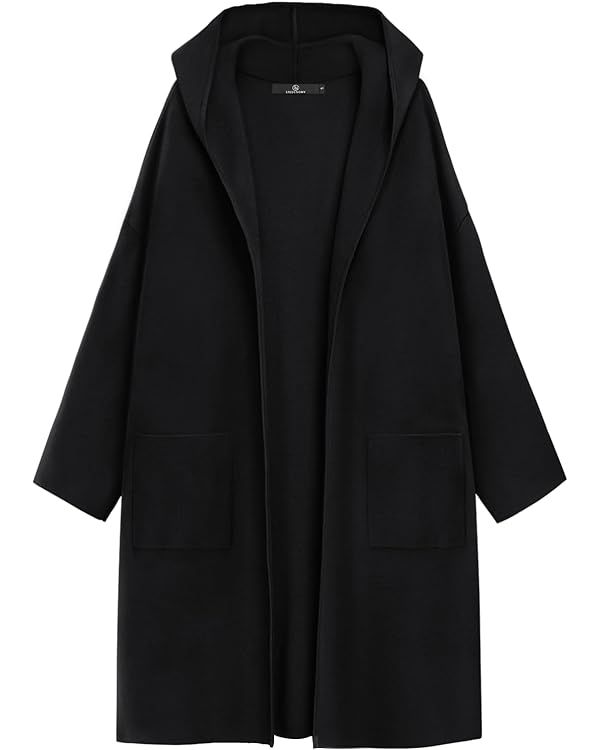 LILLUSORY Women's Long Oversized Cardigans Hooded 2023 Knit Coatigan Fall Sweater Jacket Lightwei... | Amazon (US)