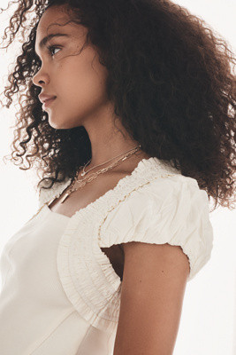 By Anthropologie Smocked Shoulder Top | Anthropologie (US)