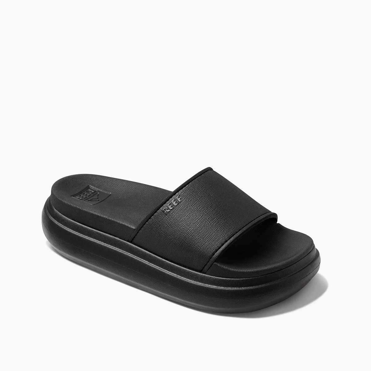 Women's Cushion Bondi Platform Slide in Black/Black | REEF® | Reef