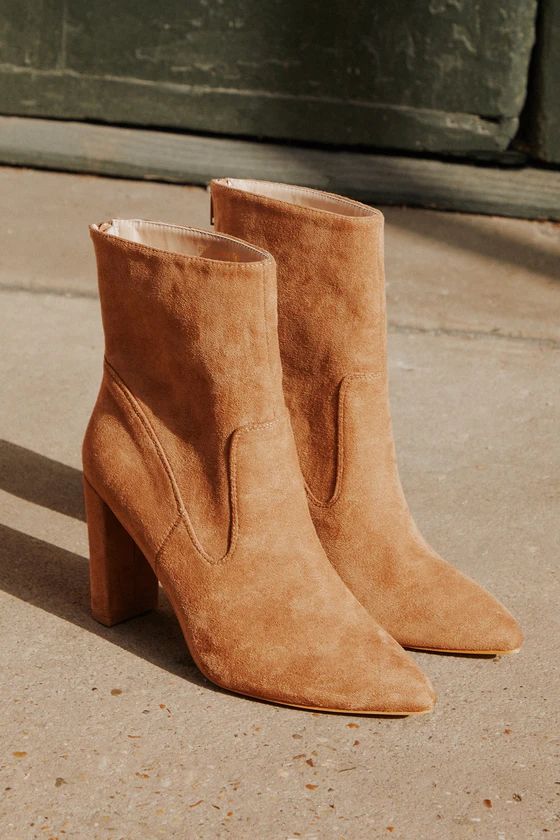Pheonixx Brown Suede Pointed-Toe Ankle Booties | Lulus (US)