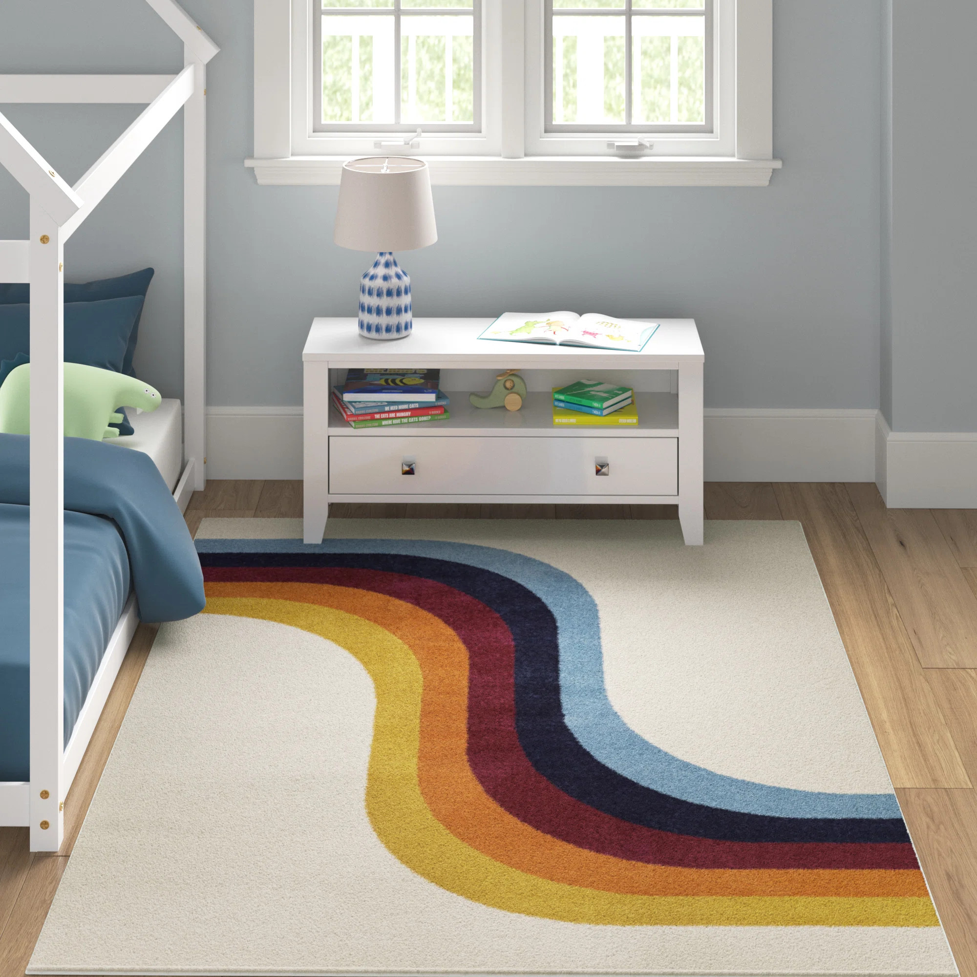 Heim Cream/Blue Area Rug | Wayfair North America