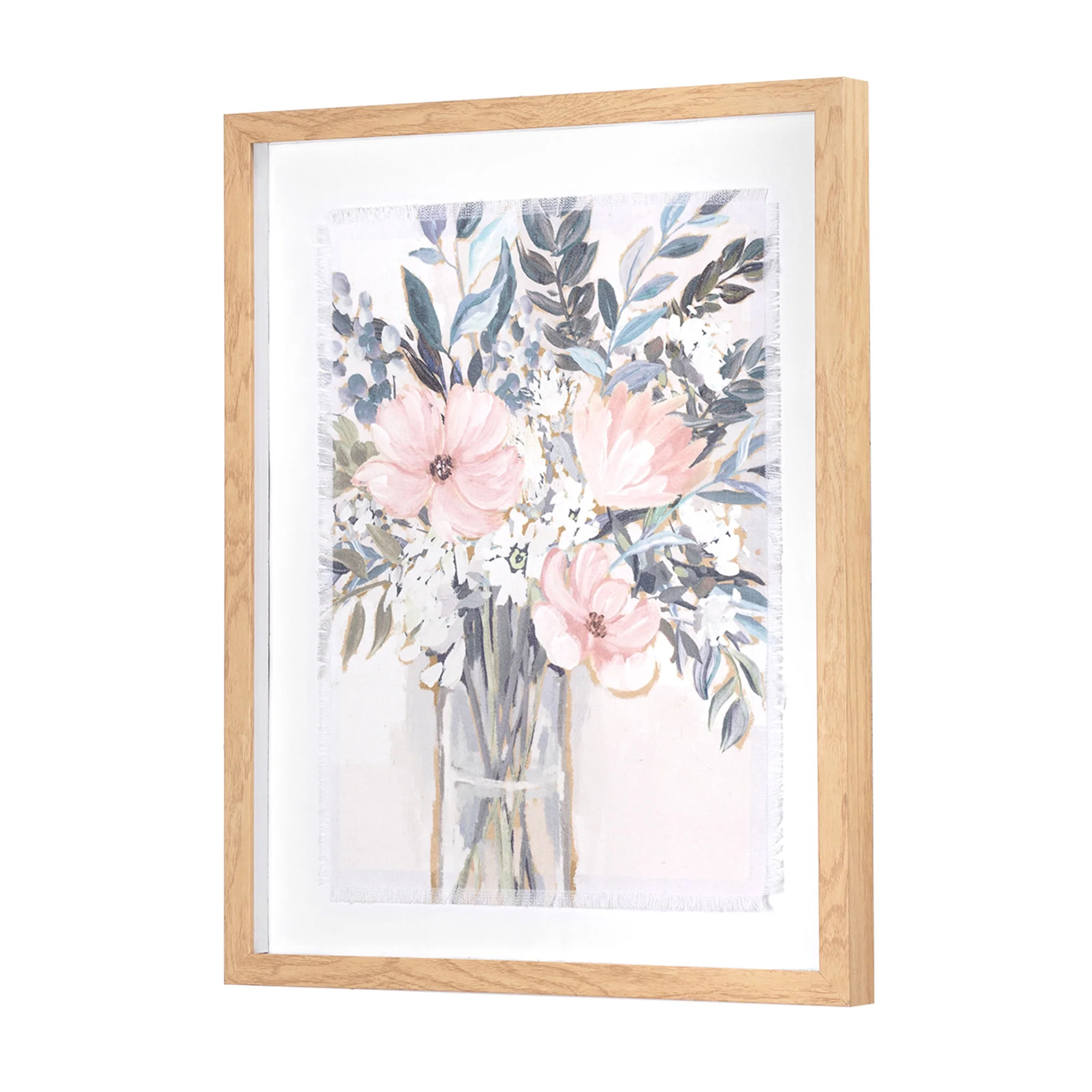 Crystal Art Gallery Floral Framed Painting Size 16" x 20" Set of 1 Pink Wall Decor | Walmart (US)