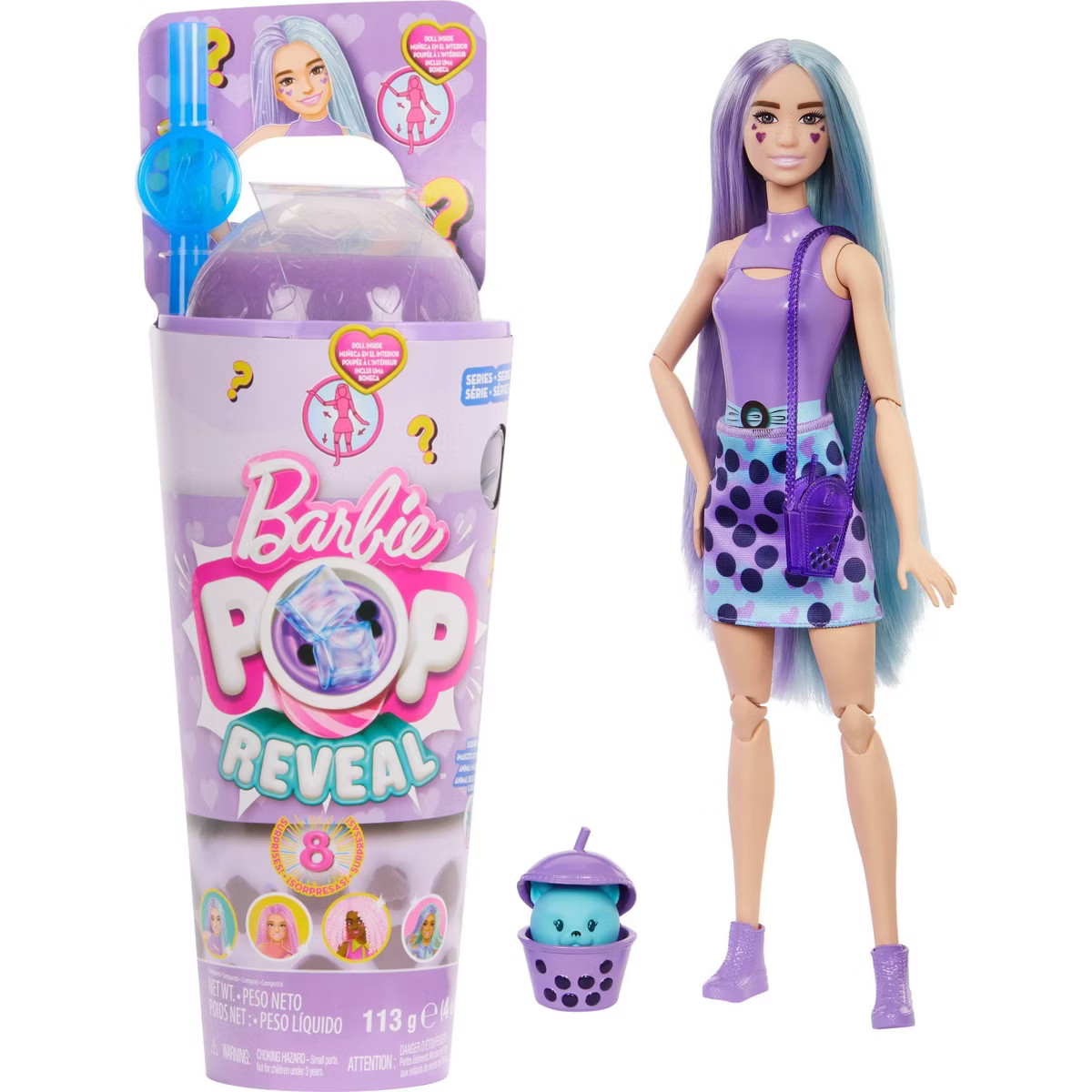 Barbie 12.7" Pop Reveal Boba Series Doll Taro Milk | Target