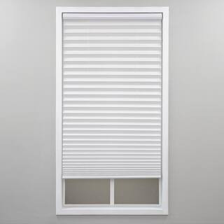 White Cordless Light Filtering Polyester Pleated Shades - 70 in. W x 64 in. L | The Home Depot
