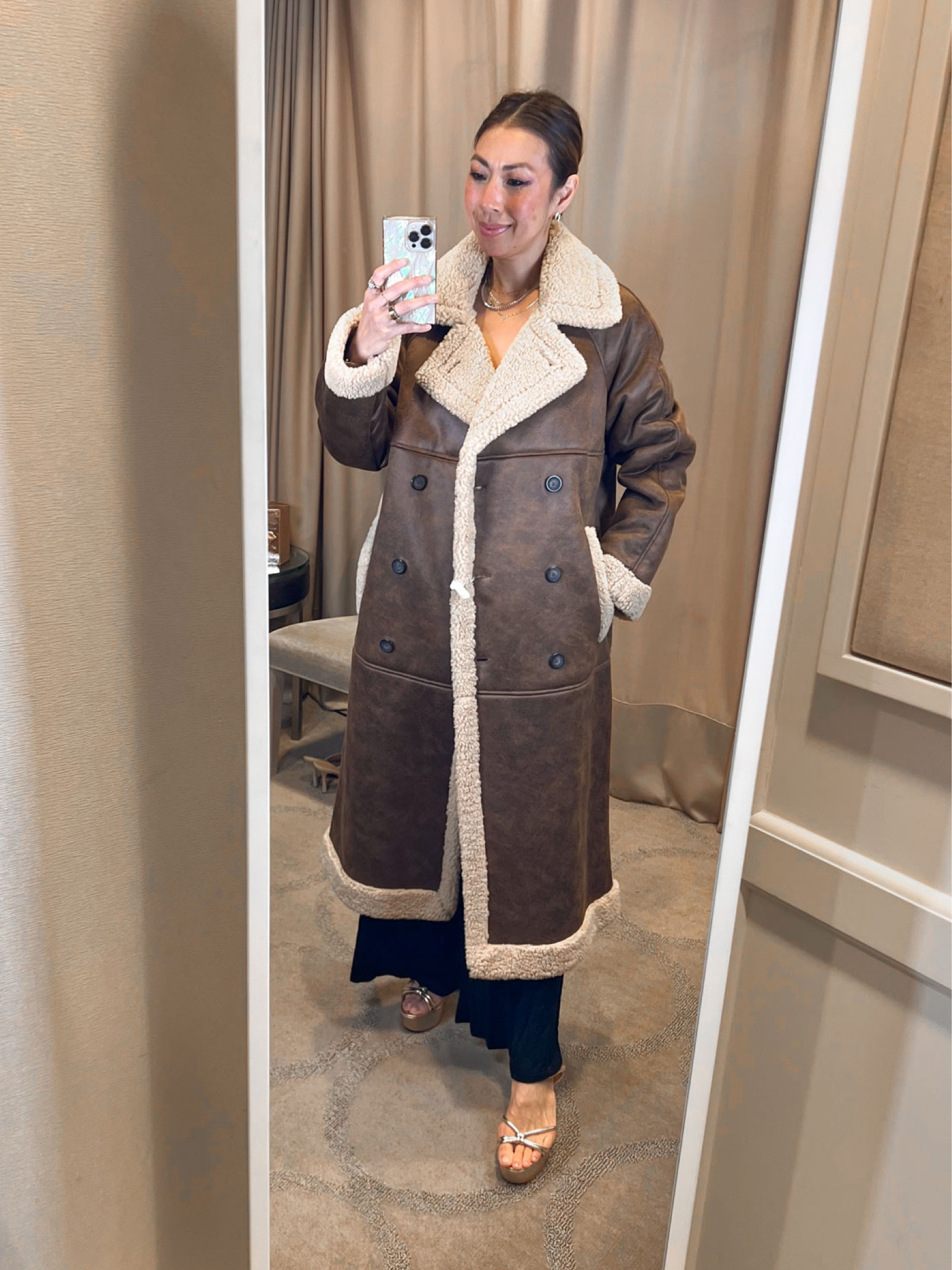 Faux Sherpa coat that is really warm (size S, could have gone down a size) 

#LTKtravel #LTKsalealert #LTKxNSale