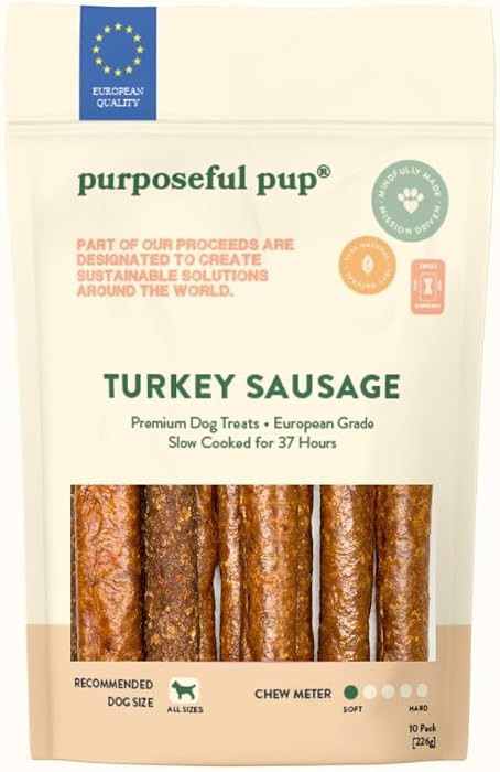 Turkey Sausage Dog Treats (10 Pack) | 100% Single Ingredient, European Quality | 37-Hour Slow Coo... | Amazon (US)