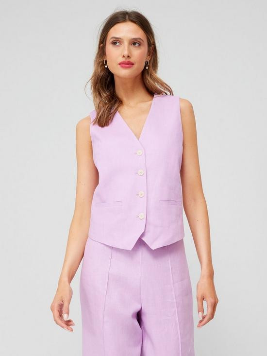 Mango 100% Linen Waistcoat | Very (UK)