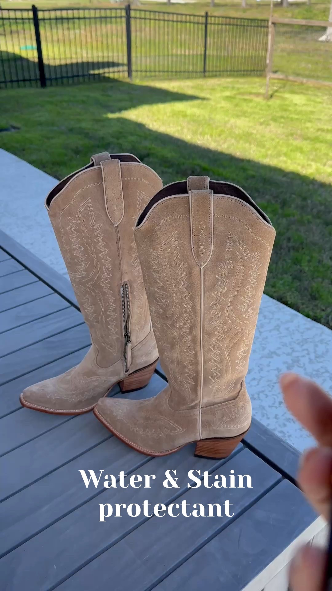 I use the stain protectant on all my suede boots and Uggs! This way if you spill somthing on them they are protected. Cowboy boots. Suede cowgirl boots. Rodeo boots. Rodeo outfit. 

#LTKShoeCrush #LTKWatchNow