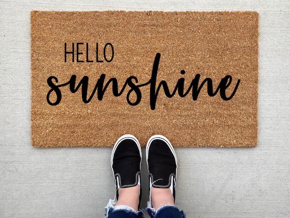 Hello Sunshine doormat, Spring Doormat, spring decor, personalized doormat, funny doormat, welcom... | Etsy (US)