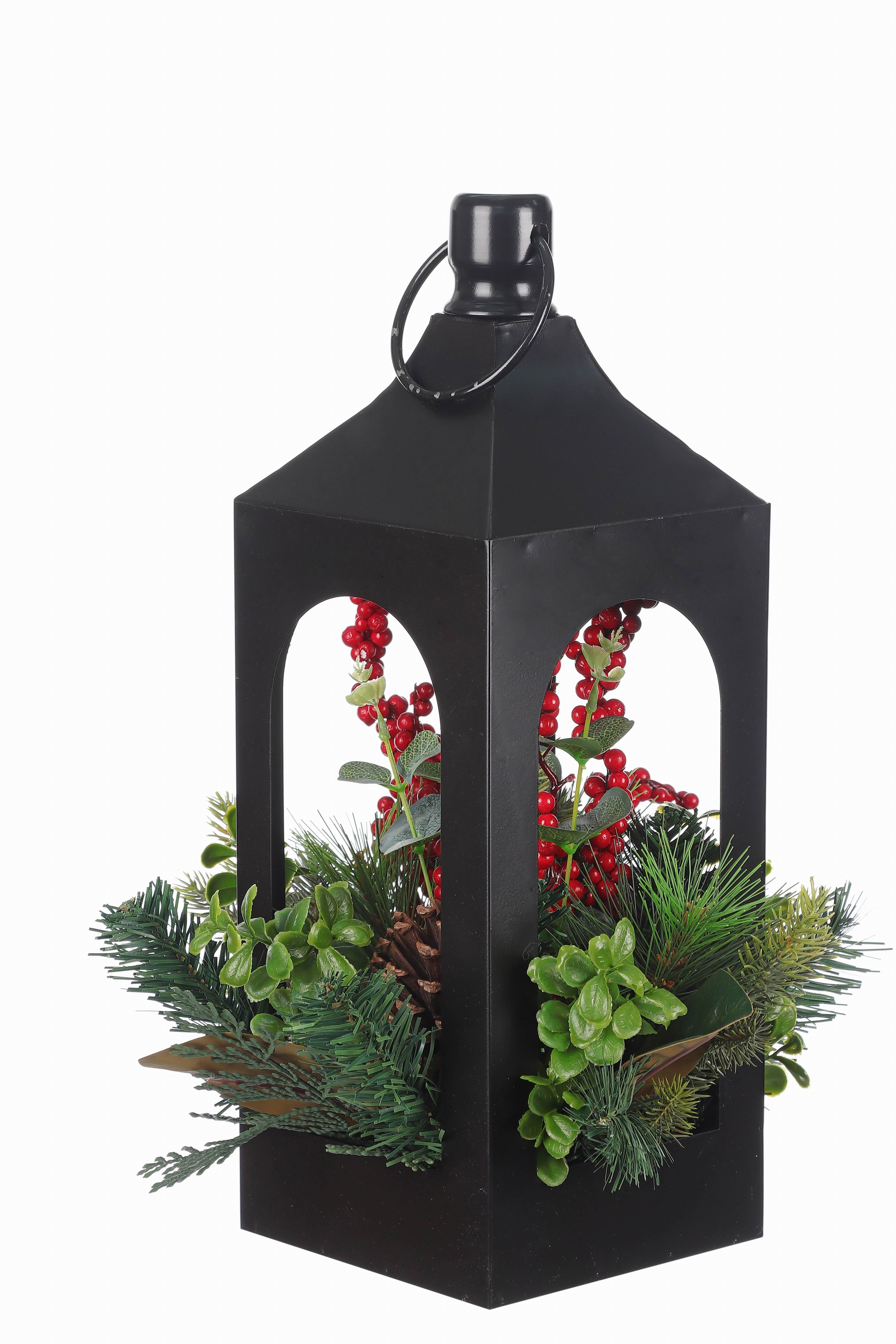 Holiday Time Black Metal Lantern, 17" | Walmart (US)