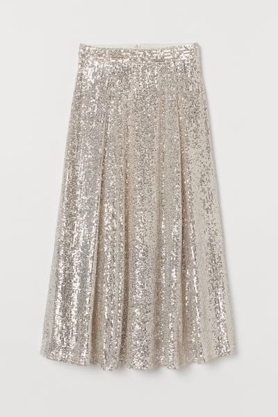 Calf-length Sequined Skirt | H&M (US + CA)