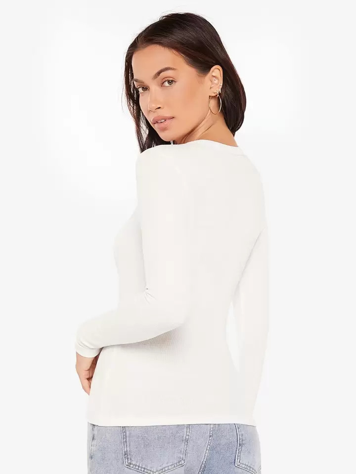 SHEIN BASICS Rib-knit Solid Tee | SHEIN