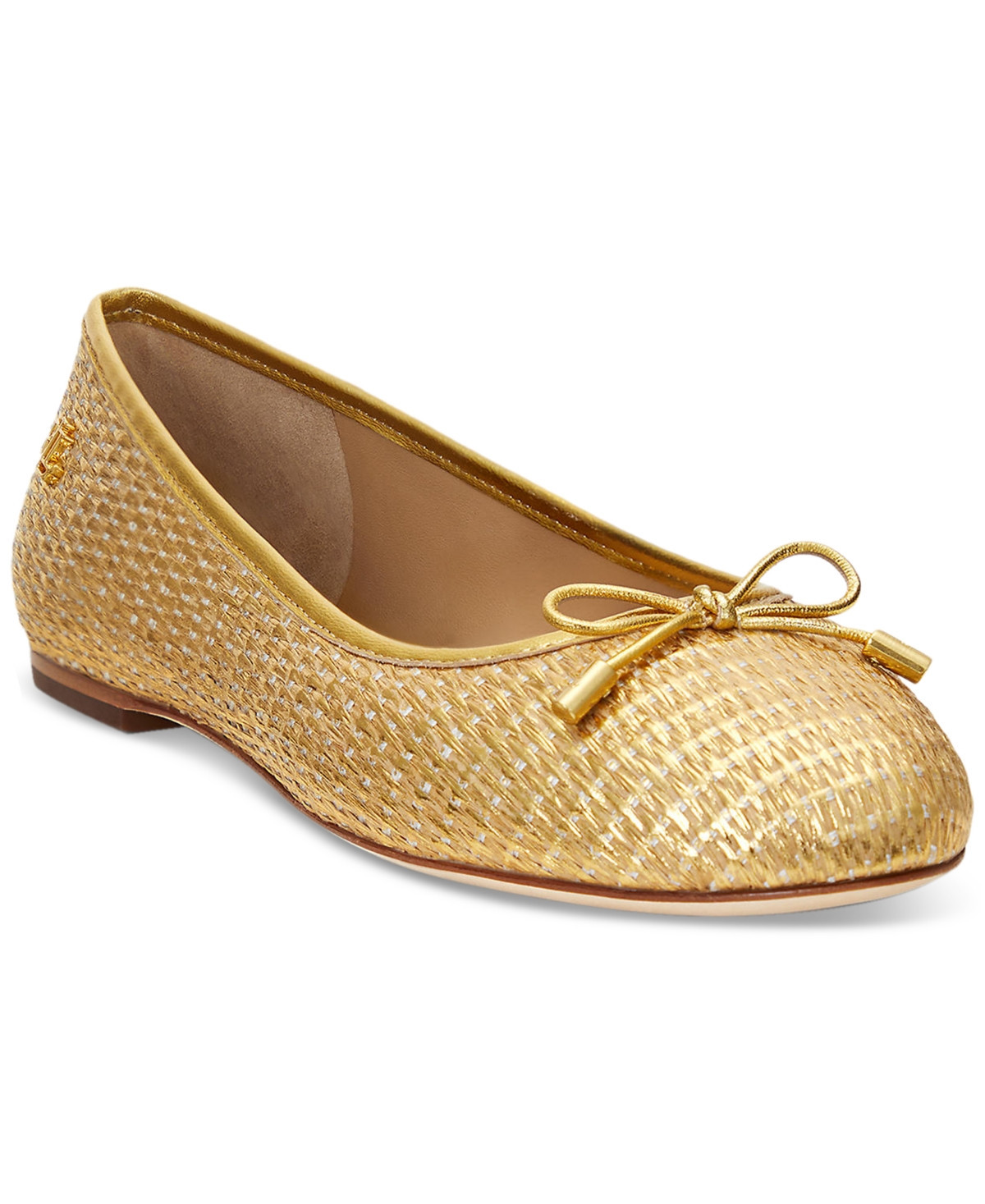 Lauren Ralph Lauren Women's Jayna Ballet Flats - Modern Gold Metallic Straw | Macy's