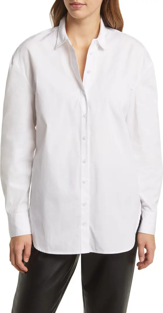 Oversize Cotton Poplin Button-Up Shirt | Nordstrom