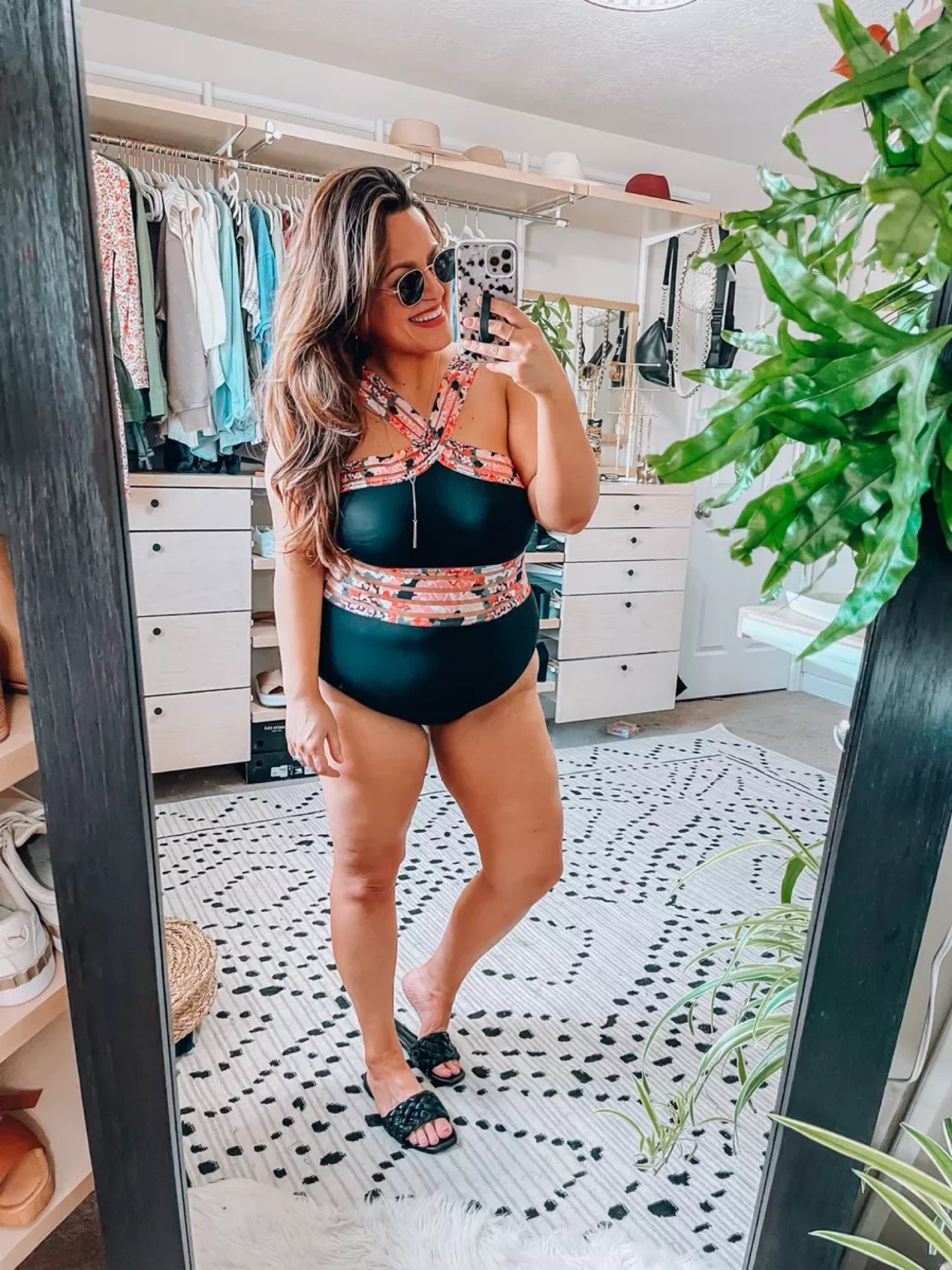 Midsize Amazon swimsuit - wearing an xl, slide sandals

#LTKstyletip #LTKunder50 #LTKswim