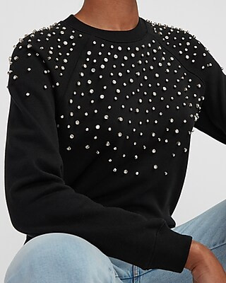 Embellished Crew Neck Sweatshirt | Express