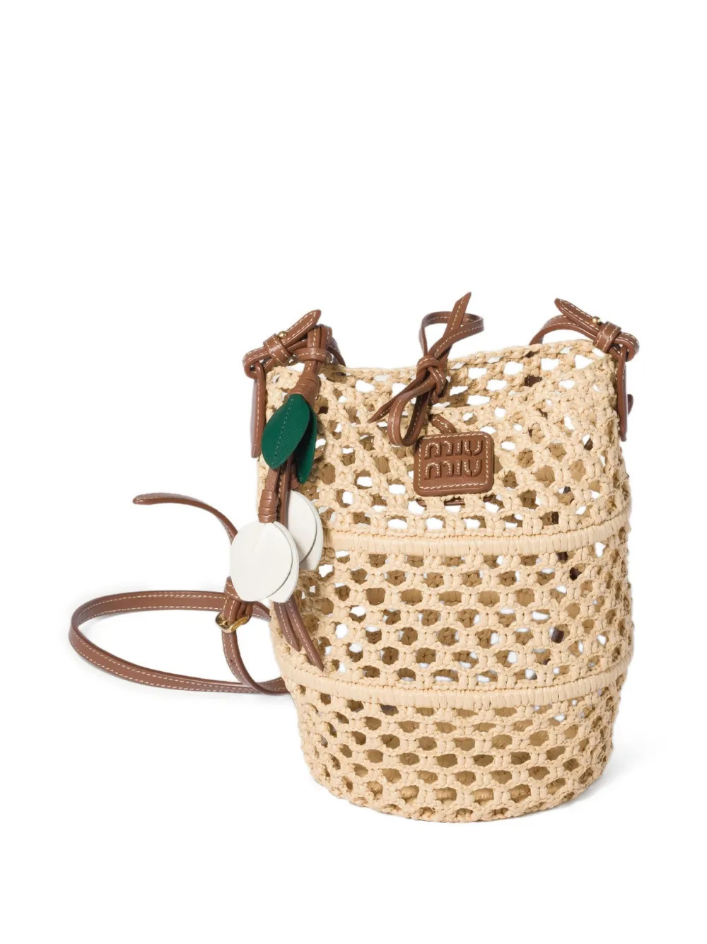 Miu Miu raffia crochet pouch - Neutrals | Farfetch Global