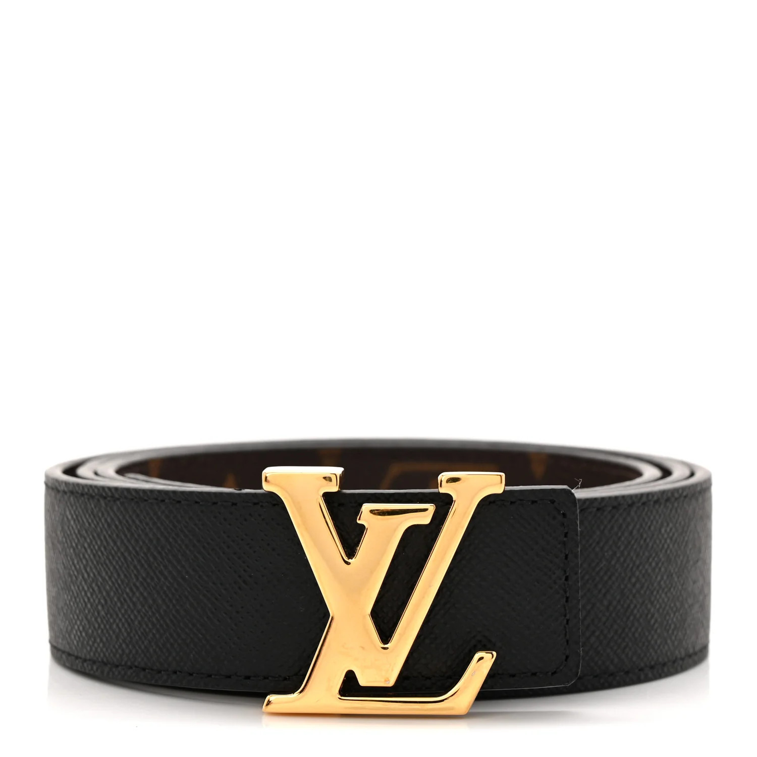 Louis Vuitton Calfskin Monogram 30mm LV Initiales Reversible Belt 85 34 Black 1880027 | FASHIONPHILE (US)