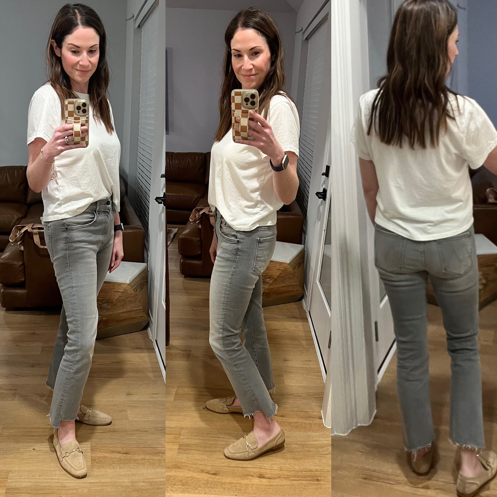 Love these cropped jeans from Mother Denim. I got mine at Anthro, but I linked them at Revolve & Nordstrom as well. Yes, they are expensive. But boy are they cute & comfy!!!  The first pair of jeans I’ve had in awhile that actually make me look like I have a butt!  I’m wearing a size 27. Typically I’m between 27 & 28. Since these have so much stretch to them, I sized down  

#LTKover40 #LTKstyletip #LTKmidsize