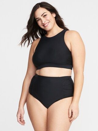 Plus-Size High-Neck Cutout-Back Swim Top | Old Navy US
