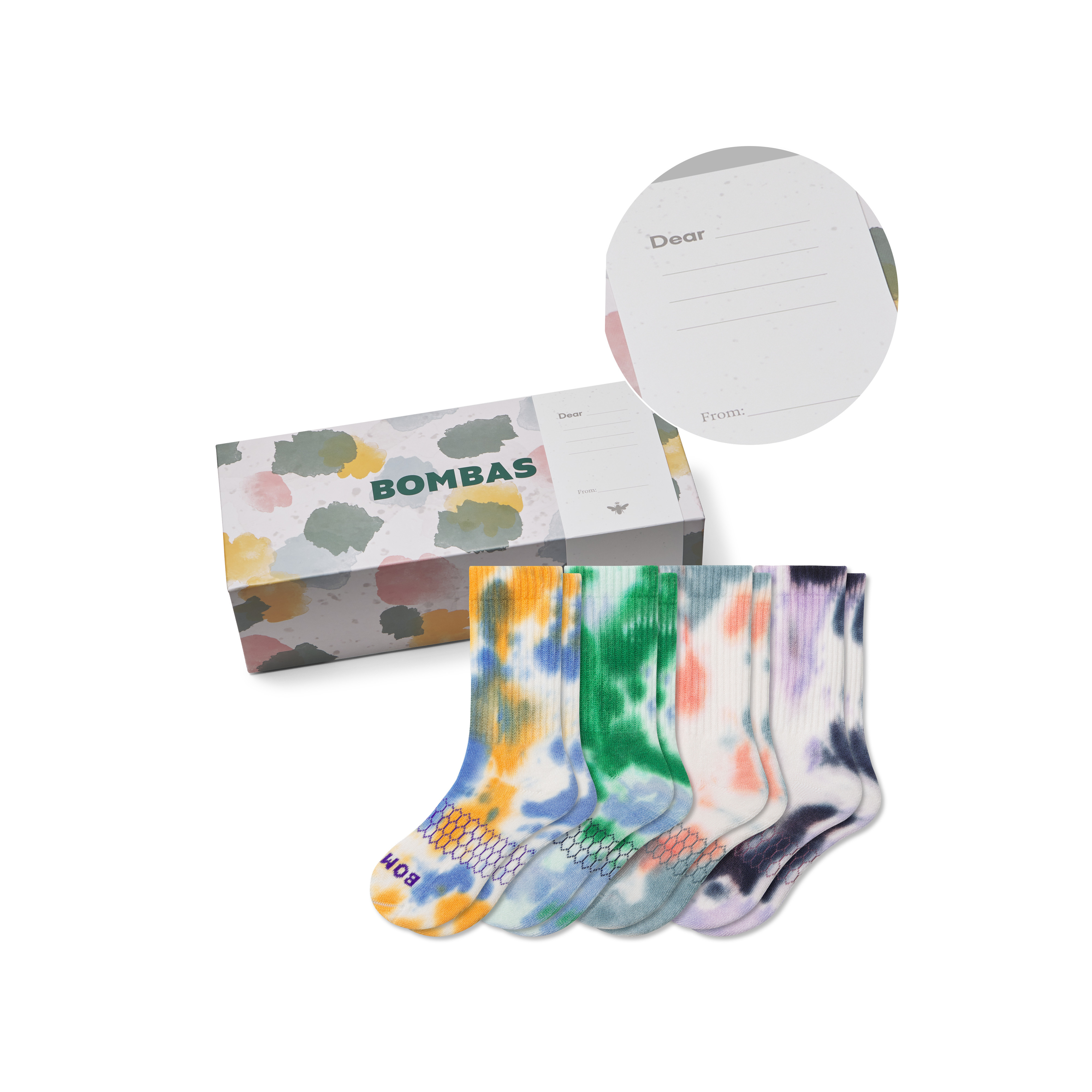 Youth Celebration Calf Sock 4-Pack Gift Box - Blank Message - Y - Cotton Blend - Bombas | Bombas