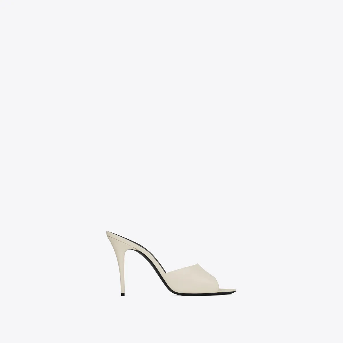 La 16 Mules In Smooth Leather White 7.5 | Saint Laurent Inc. (Global)