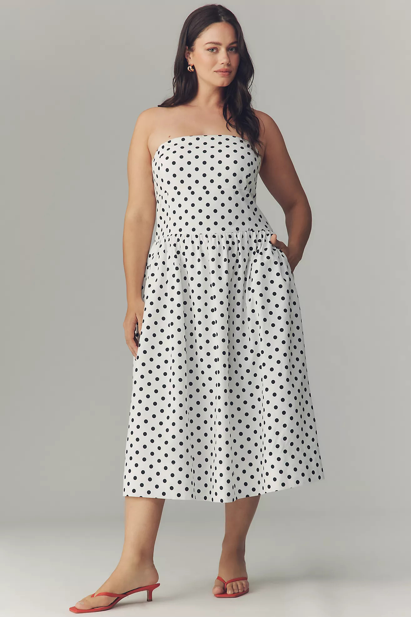 Endless Rose Strapless Drop-Waist Midi Dress | Anthropologie (US)
